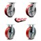 Service Caster 8 Inch Kingpinless Red Poly on Steel Wheel Swivel Caster Swivel 2 Rigid, 2PK SCC-KP30S820-PUR-RS-2-R-2 - alternate 7